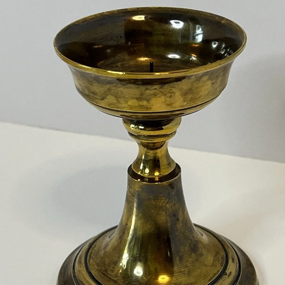 Vintage Gatco solid brass candle holder single w/ spike‎